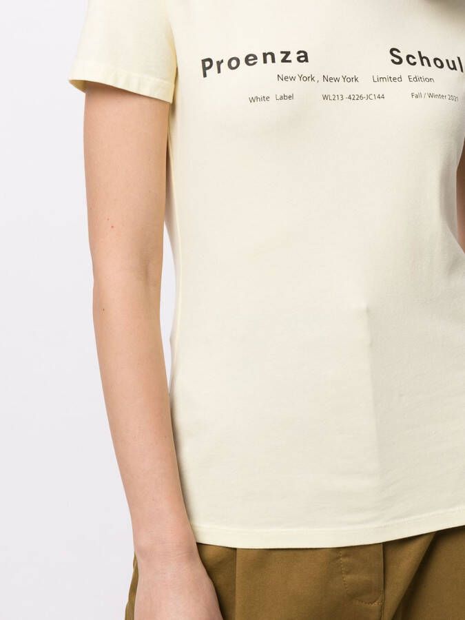 Proenza Schouler White Label T-shirt met logoprint Geel