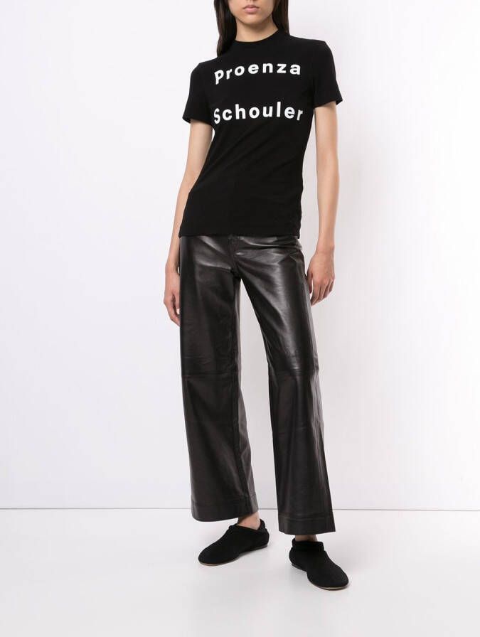 Proenza Schouler White Label T-shirt met logoprint Zwart