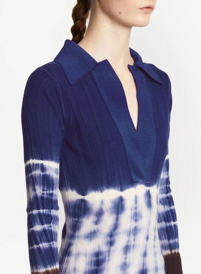 Proenza Schouler White Label Jurk met tie-dye print Blauw
