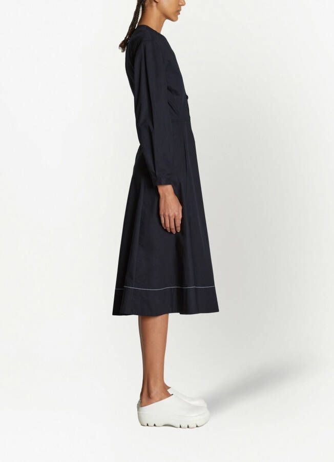 Proenza Schouler White Label Maxi-jurk met V-hals Zwart