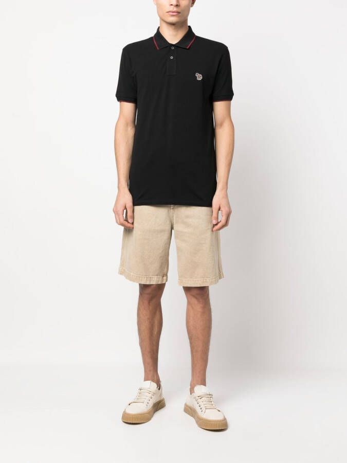 PS Paul Smith Poloshirt met logopatch Zwart