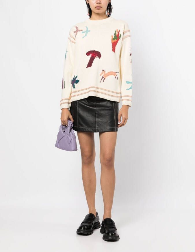 PS Paul Smith Midi-rok met contrasterend stiksel Zwart
