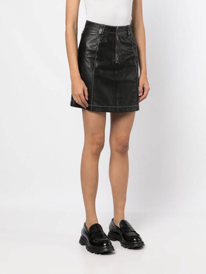 PS Paul Smith Midi-rok met contrasterend stiksel Zwart