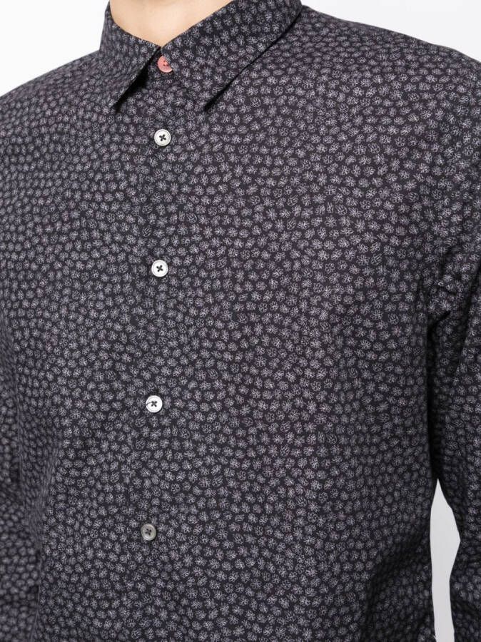 PS Paul Smith Overhemd met bloemenprint Zwart
