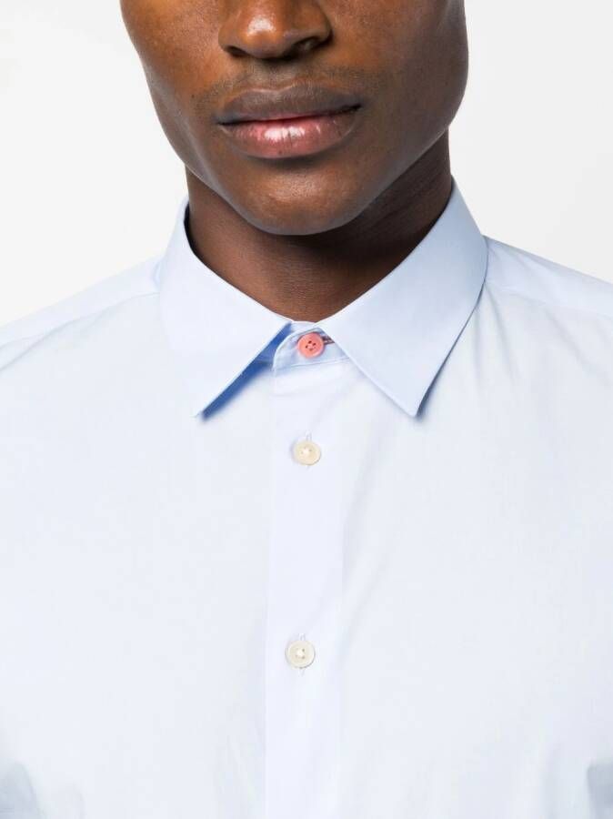 PS Paul Smith Overhemd met contrasterende knoop Blauw