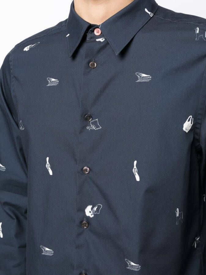 PS Paul Smith Overhemd met print Blauw