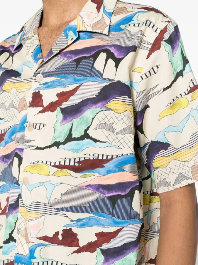 PS Paul Smith Overhemd van biologisch katoen met korte mouwen Veelkleurig