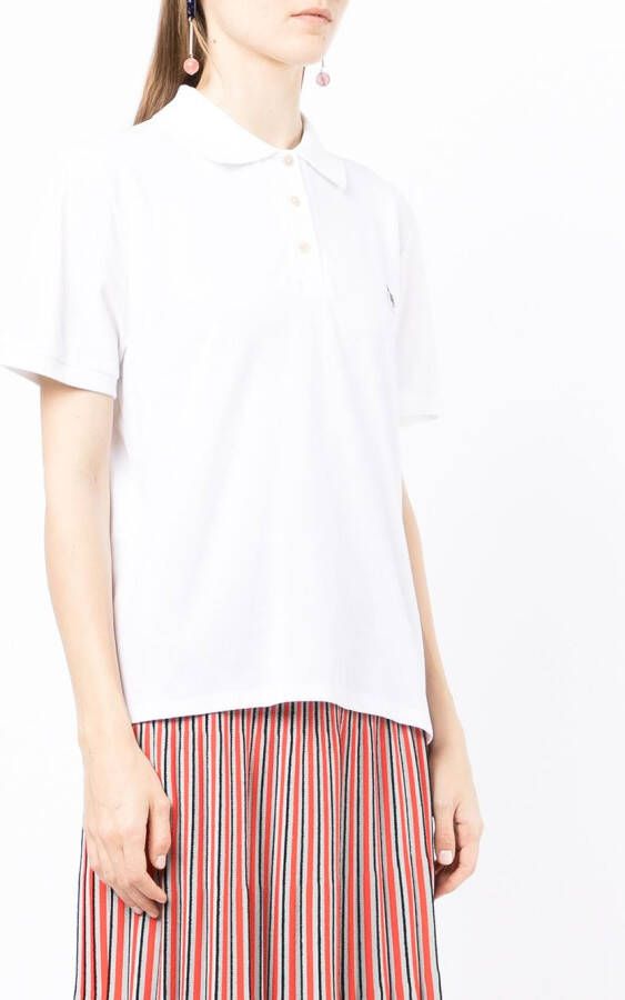 PS Paul Smith Poloshirt met zebrapatch Wit