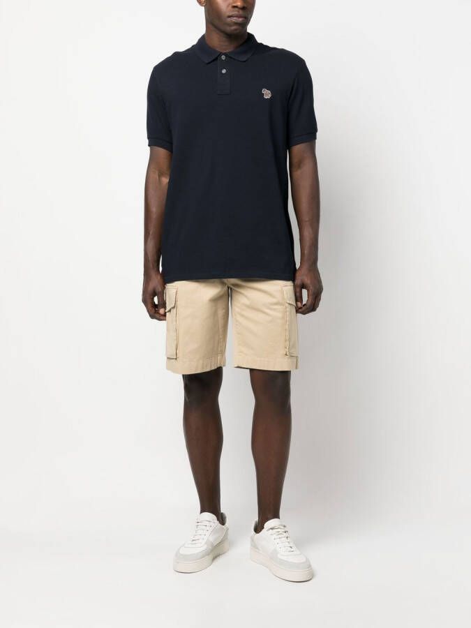 PS Paul Smith Poloshirt met zebraprint Blauw