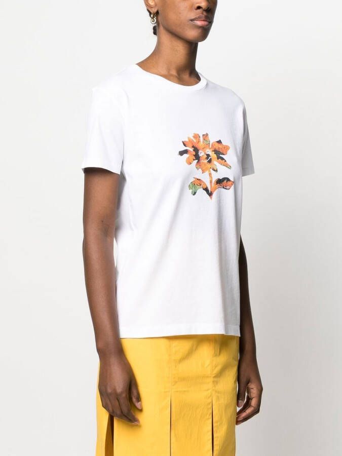 PS Paul Smith T-shirt met bloemenprint Wit