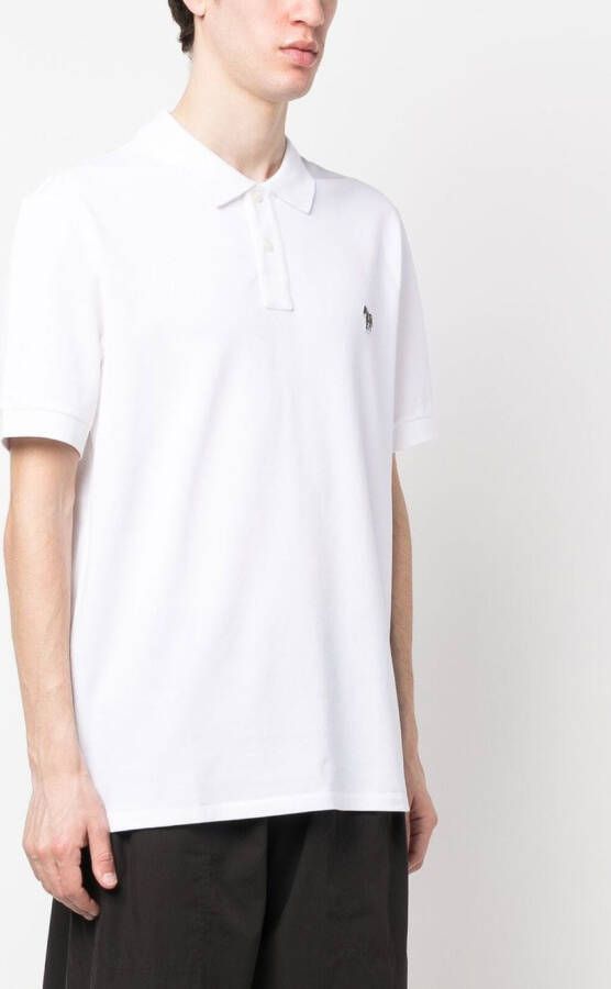 PS Paul Smith Poloshirt met zebrapatch Wit
