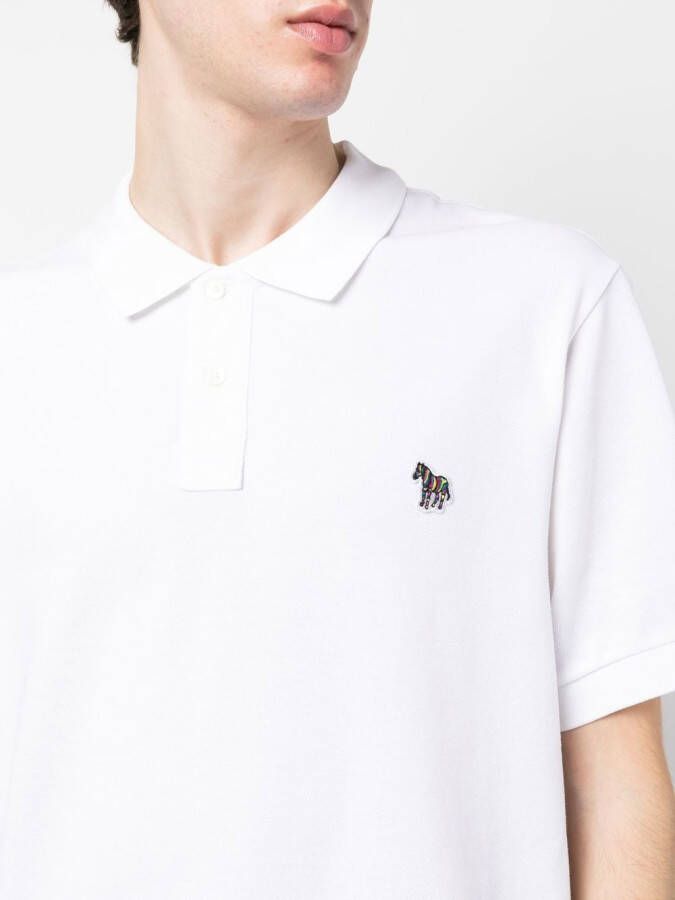 PS Paul Smith Poloshirt met zebrapatch Wit