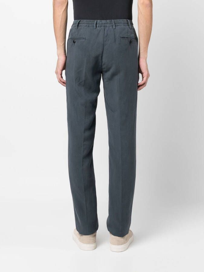 PT Torino Broek met geplooid detail Blauw