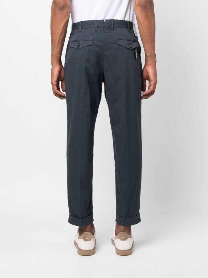 PT Torino Broek met geplooid detail Blauw