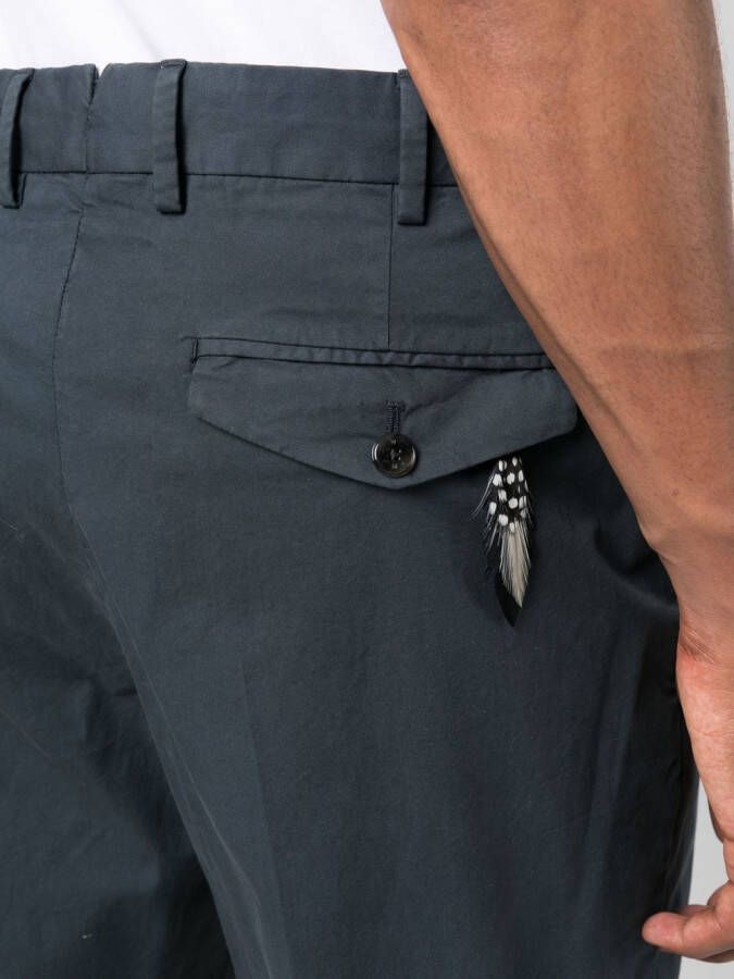 PT Torino Broek met geplooid detail Blauw