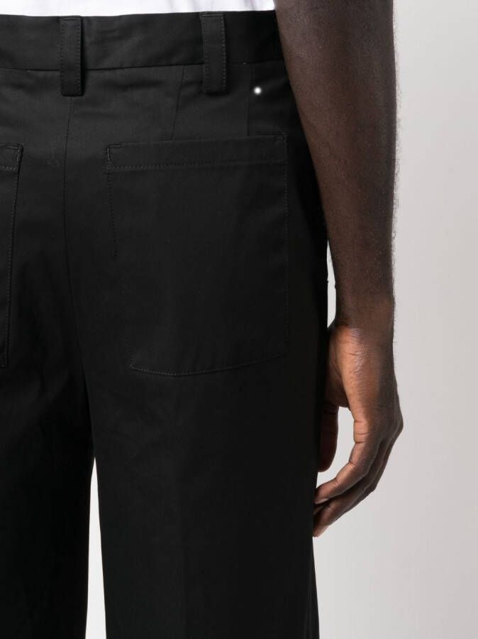 PT Torino Broek van stretch-katoen met geplooide afwerking Zwart