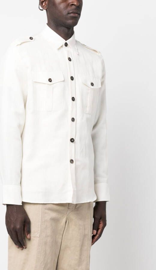 PT Torino Overhemd met epauletten Wit