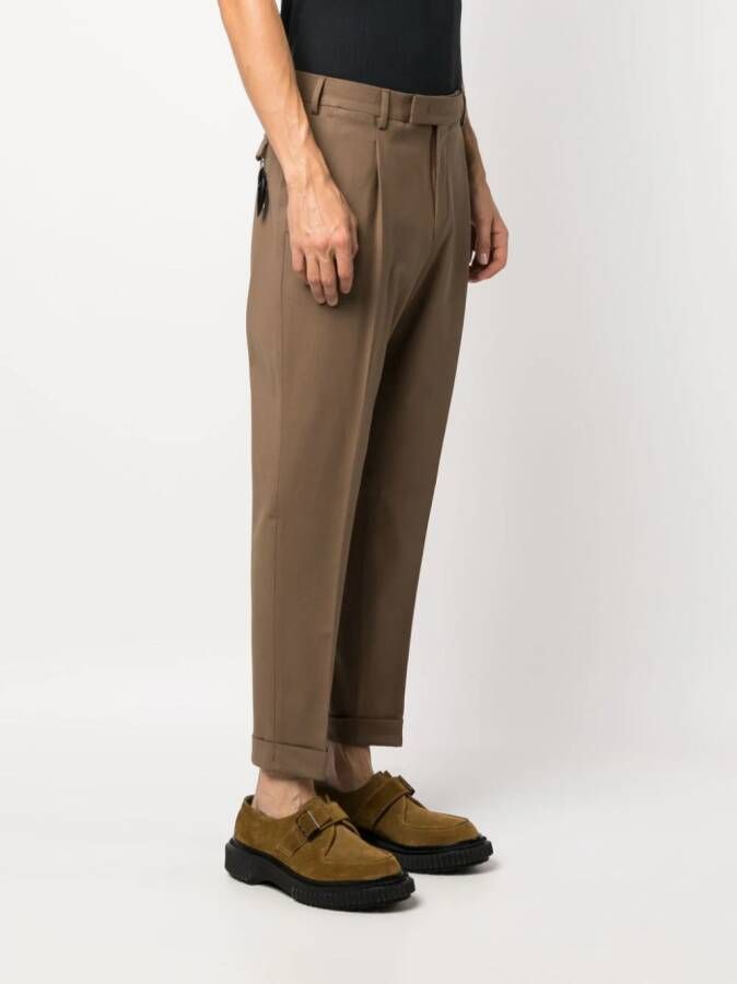 PT Torino Pantalon met geplooid detail Bruin