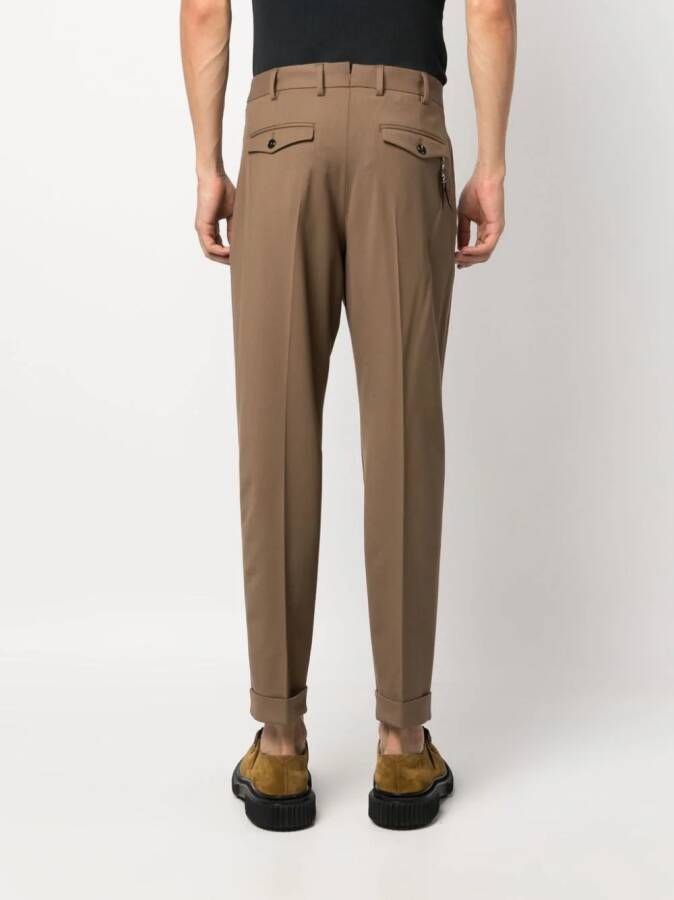 PT Torino Pantalon met geplooid detail Bruin