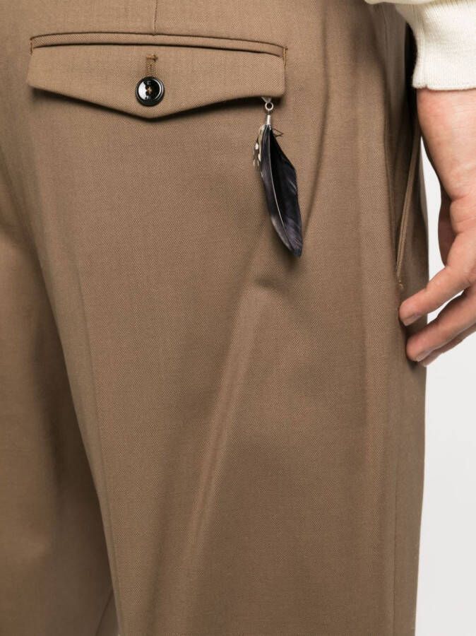 PT Torino Pantalon met geplooid detail Bruin
