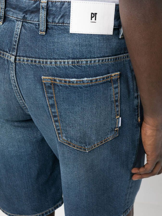 PT Torino Denim shorts Blauw