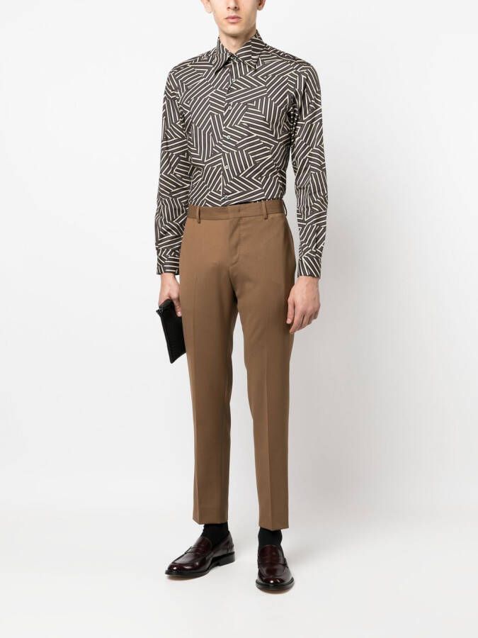 PT Torino Broek met toelopende pijpen Bruin