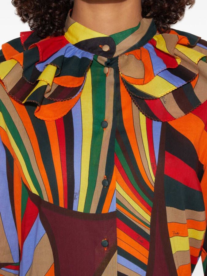 PUCCI Blouse met abstracte print Oranje