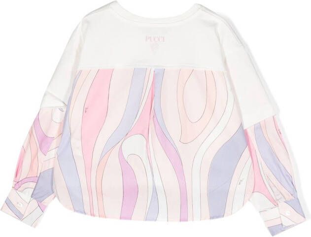 PUCCI Junior T-shirt met abstract patroon Wit