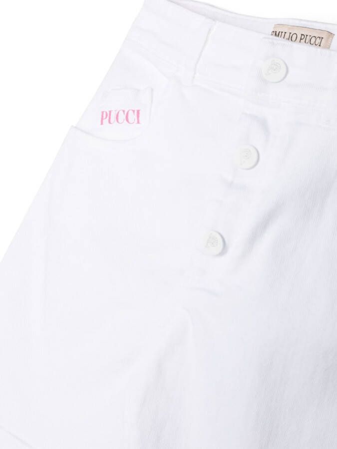 PUCCI Junior Shorts met geborduurd detail Wit