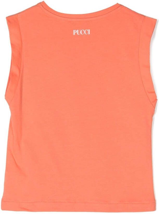PUCCI Junior Mouwloos T-shirt Oranje