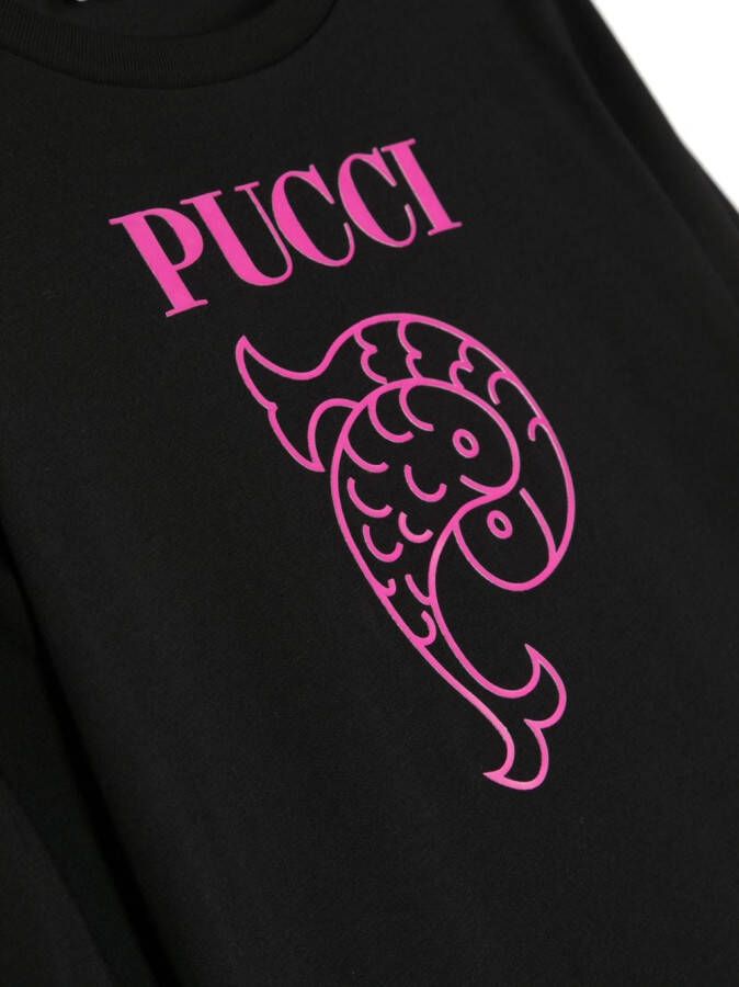PUCCI Junior Sweater met logoprint Zwart