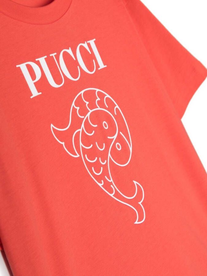 PUCCI Junior T-shirt met logoprint Rood