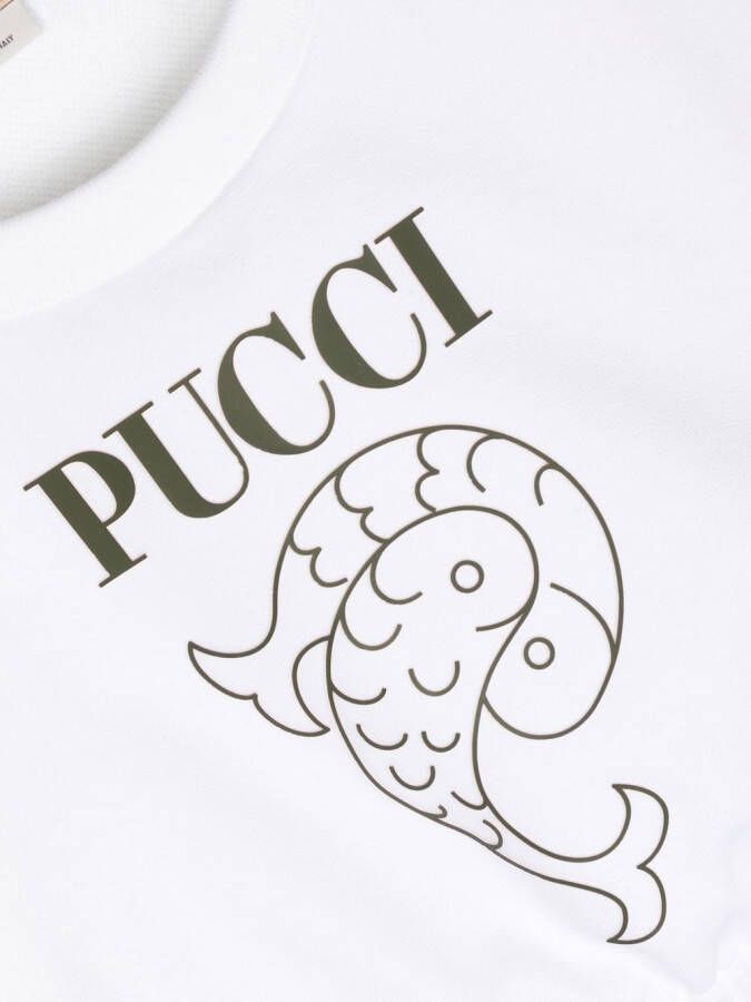 PUCCI Junior Sweater met logoprint Wit