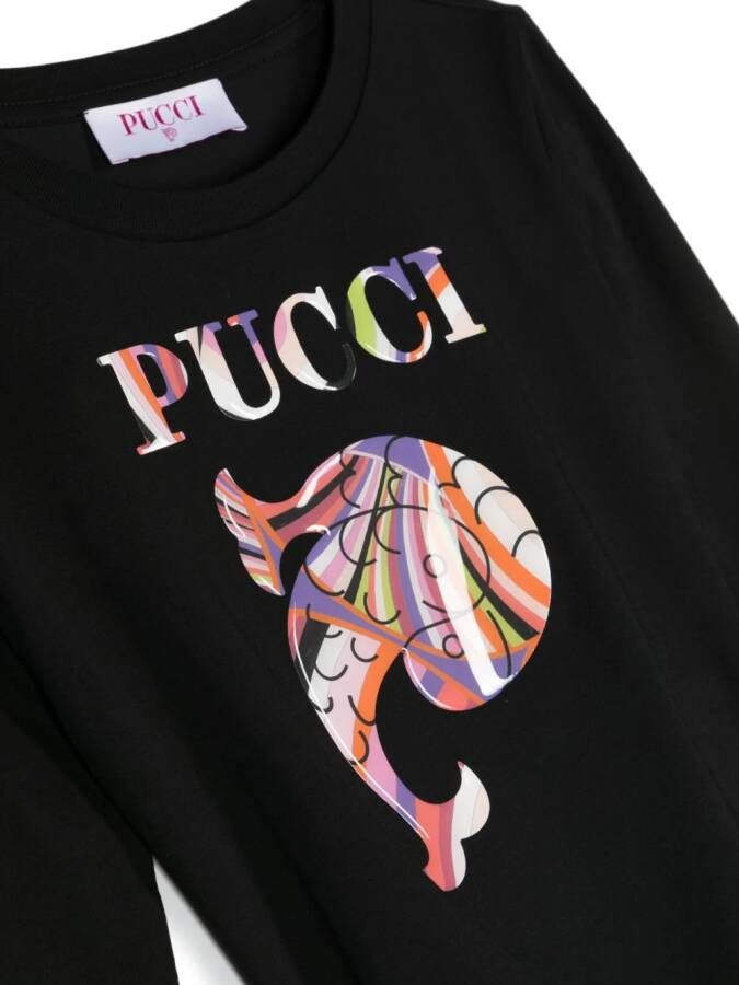 PUCCI Junior T-shirt met logoprint Zwart