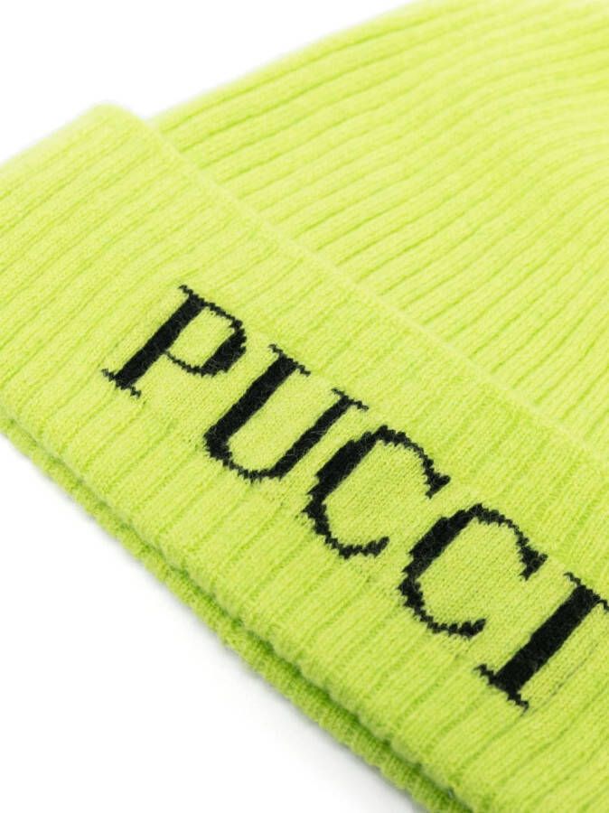 PUCCI Junior Muts met intarsia logo Groen
