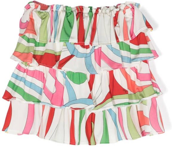 PUCCI Junior Mini-rok met ruches Wit