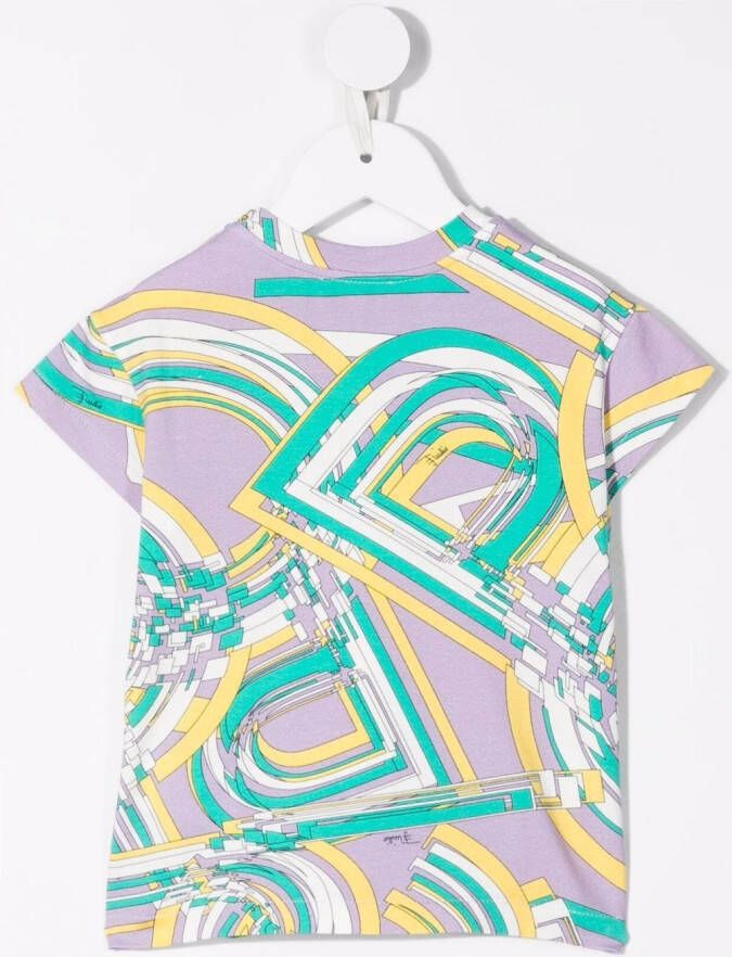 PUCCI Junior T-shirt met geometrische print Groen
