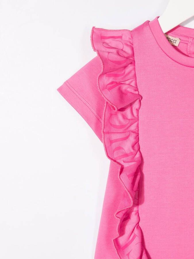 PUCCI Junior T-shirt met ruches Roze