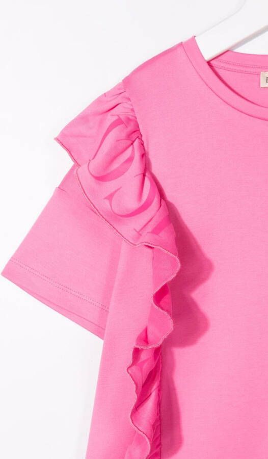 PUCCI Junior T-shirtjurk met ruche Roze