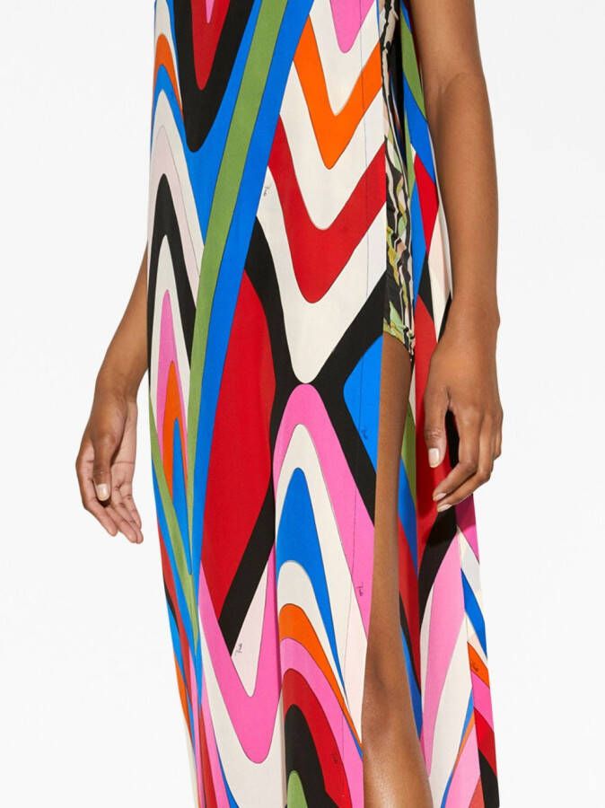 PUCCI Maxi-jurk met geometrische print Blauw