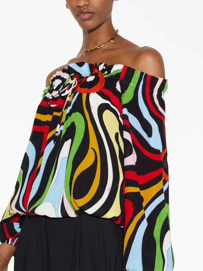 PUCCI Off-shoulder blouse Zwart