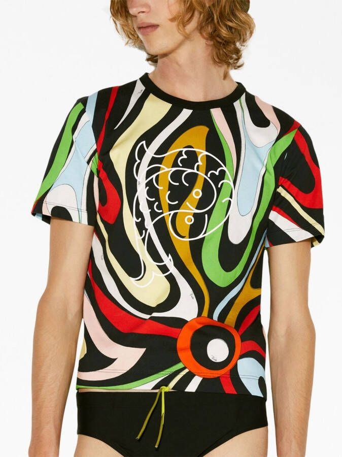 PUCCI T-shirt met abstracte print Zwart