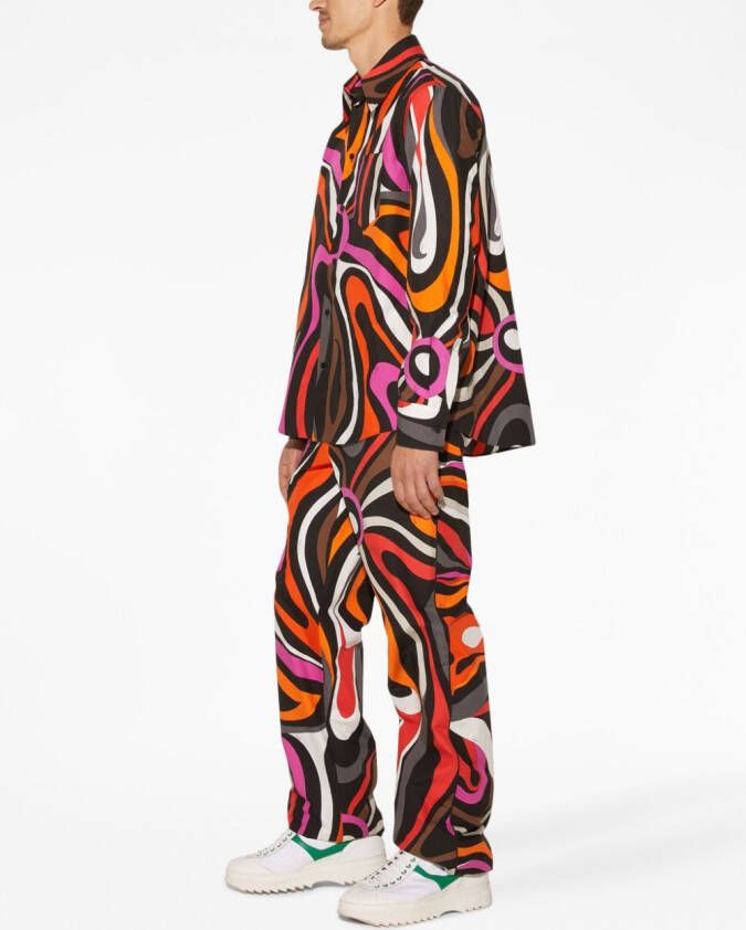 PUCCI T-shirt met abstracte print Zwart