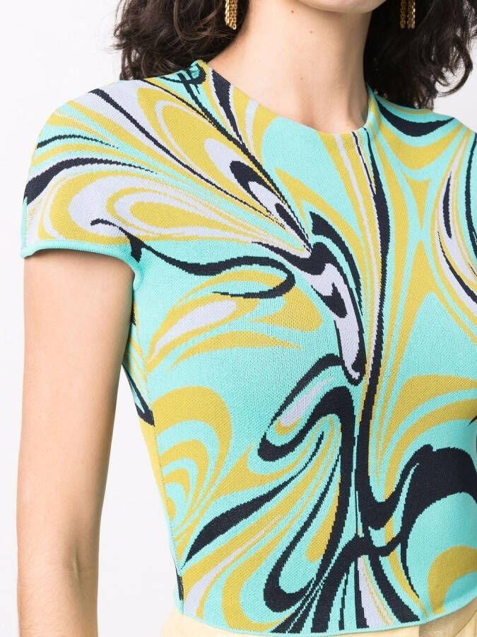 PUCCI T-shirt met print Groen