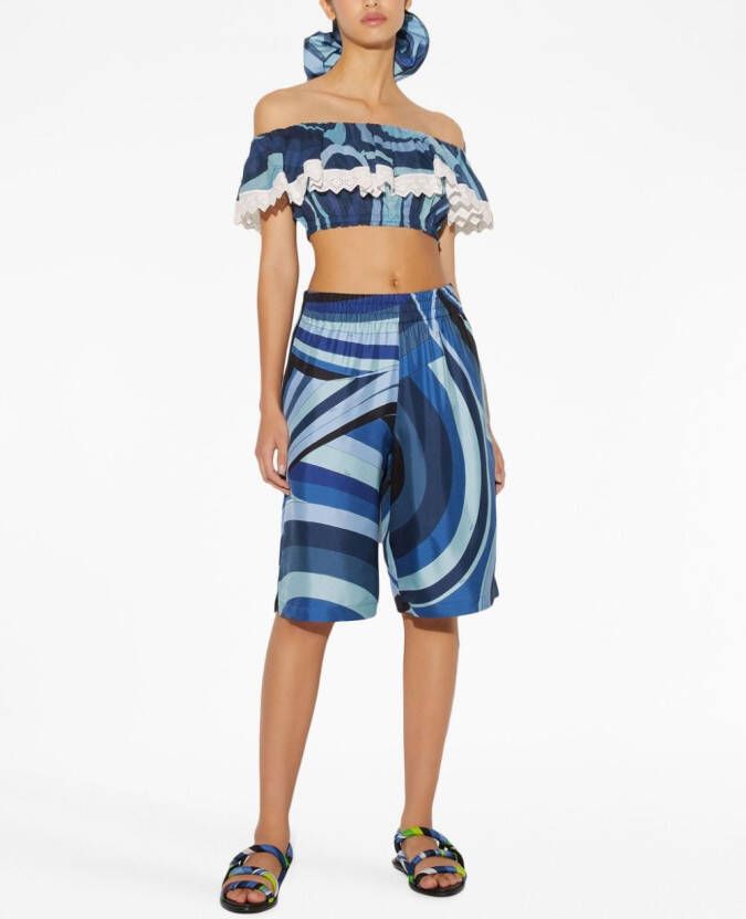 PUCCI Top met ruches Blauw