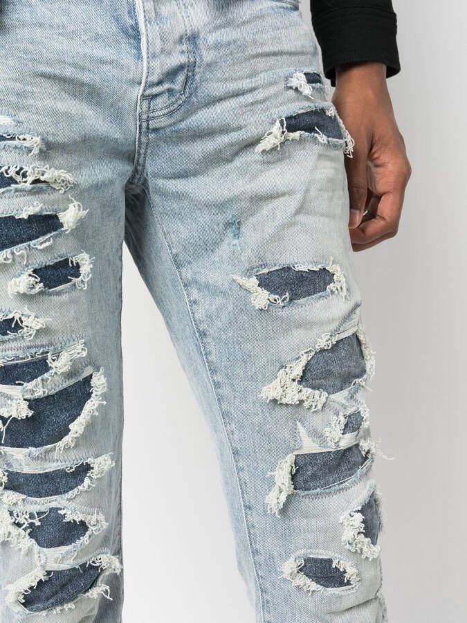 Purple Brand Gescheurde jeans Blauw