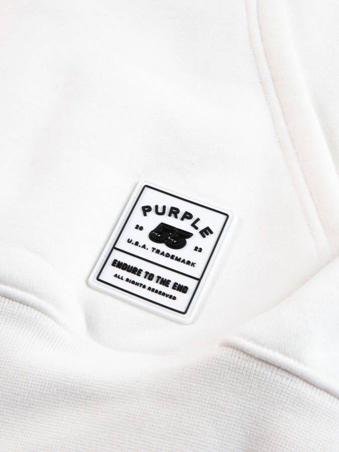 Purple Brand Hoodie met logodetail Wit