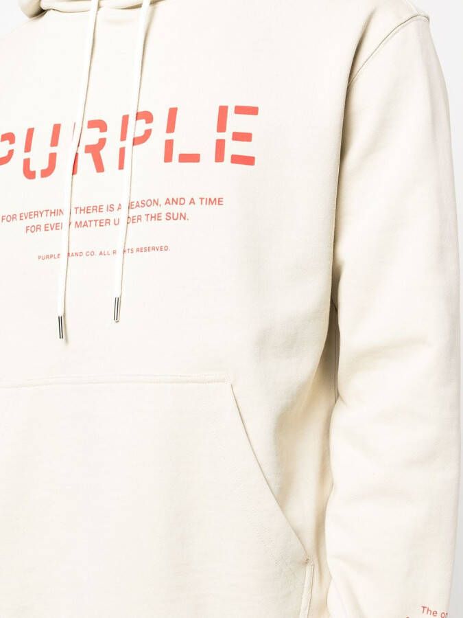 Purple Brand Hoodie met logoprint Beige