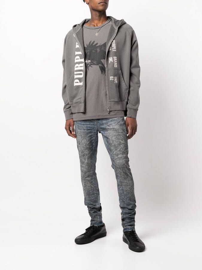 Purple Brand Hoodie met logoprint Grijs