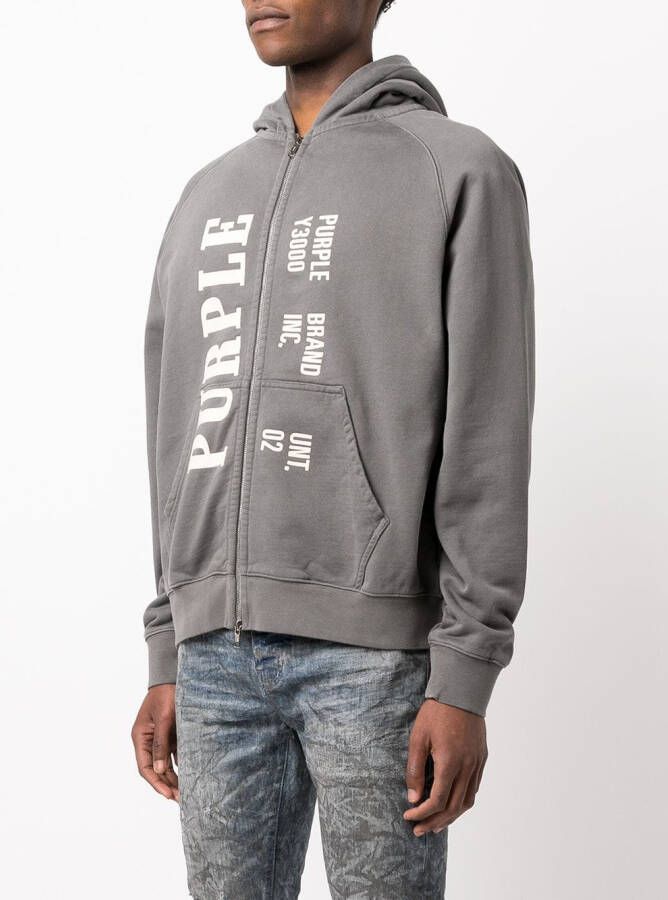 Purple Brand Hoodie met logoprint Grijs